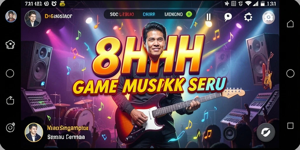 Tampilan gameplay seru dalam aplikasi 8HHH yang penuh warna.