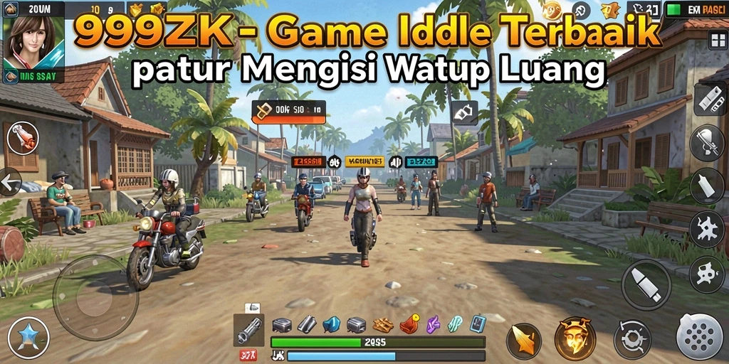 Screenshot gameplay 999ZK menampilkan aktivitas pengumpulan sumber daya.