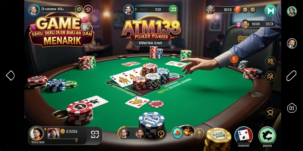 Screenshot gameplay ATM138 menampilkan aksi poker yang mendebarkan.