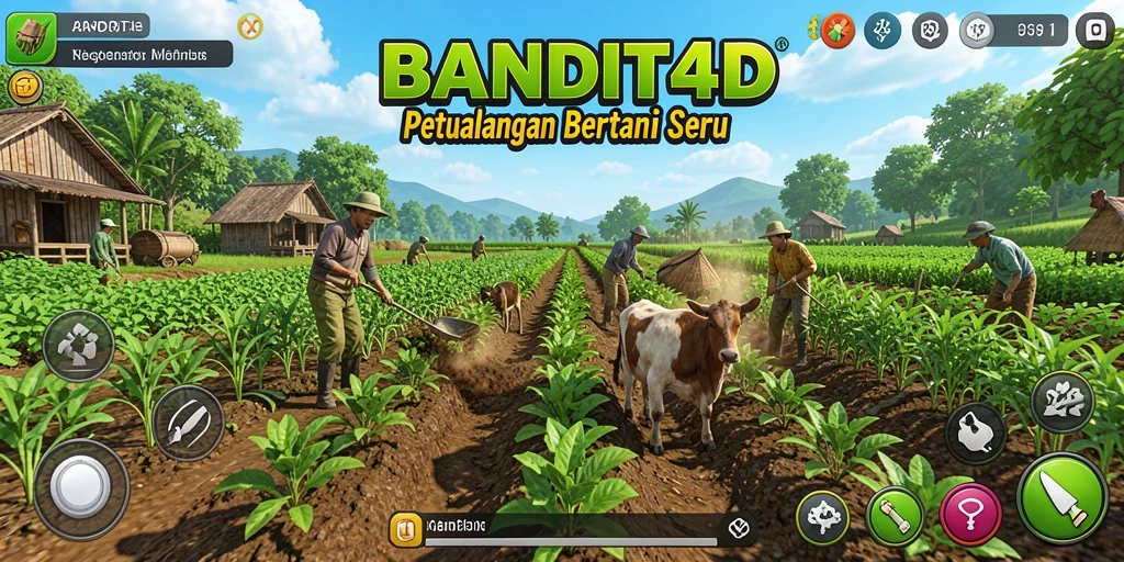Screenshot BANDIT4D menampilkan petualangan bertani yang seru dan interaktif.