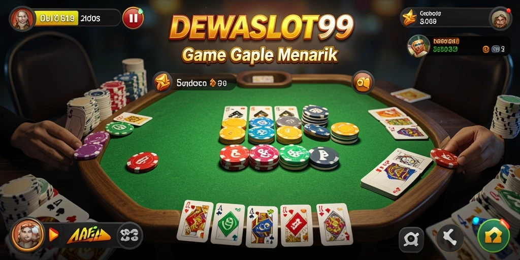 Tampilan gameplay seru dari DEWASLOT99 dalam bermain Gaple.