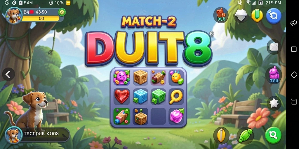 Tampilan gameplay seru dari permainan Match-3 DUIT8.