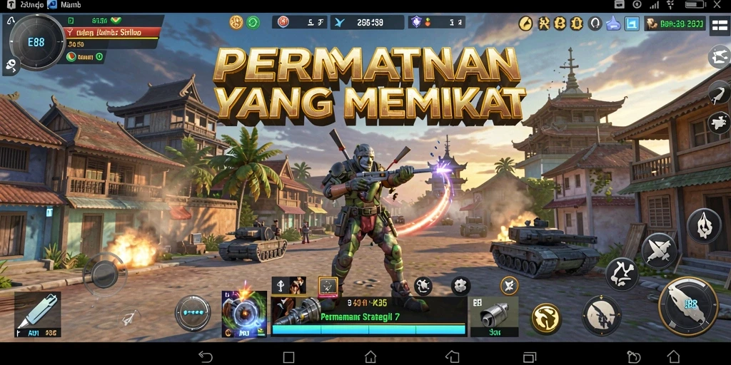 Tampilan utama E88 menampilkan pertempuran strategi yang seru.