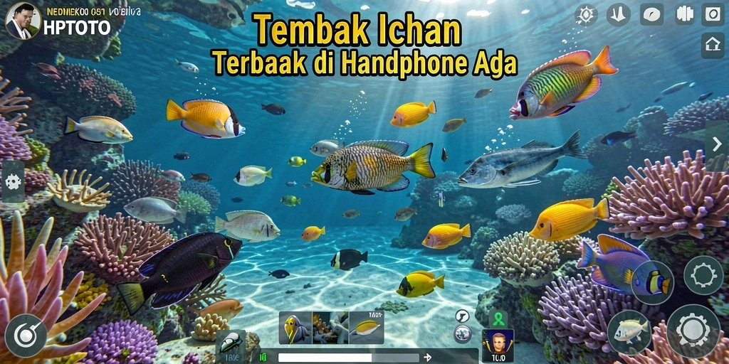 Screenshot HPTOTO menunjukkan gameplay seru Tembak Ikan dengan menangkap berbagai ikan.