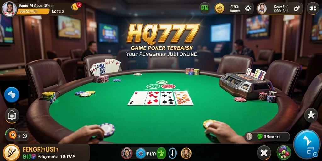 Tampilan gameplay poker yang seru di HQ777.