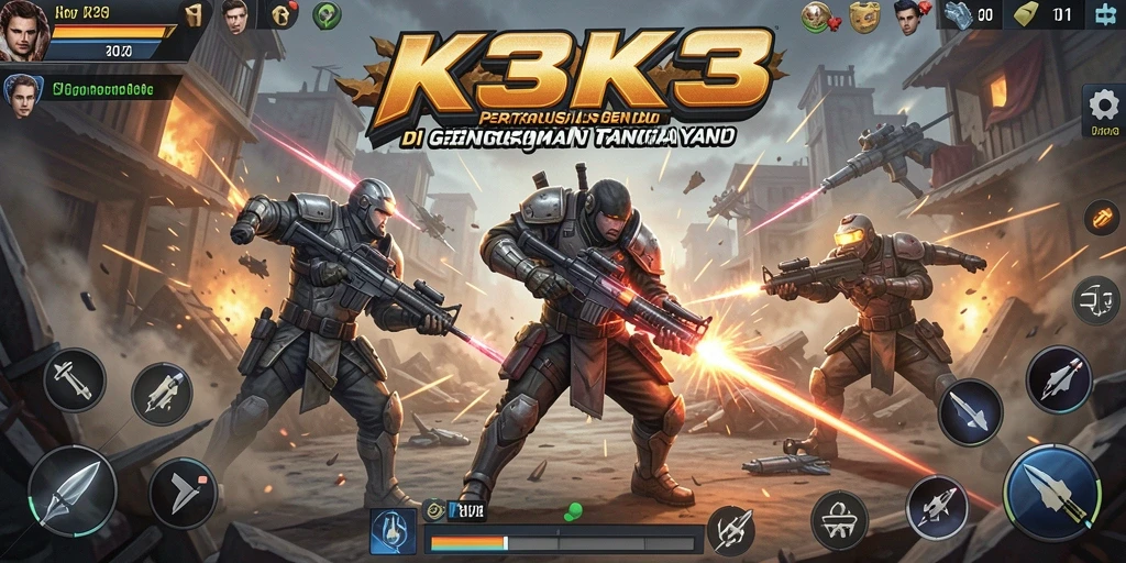 Tampilan gameplay K3K3 yang seru dan dinamis.