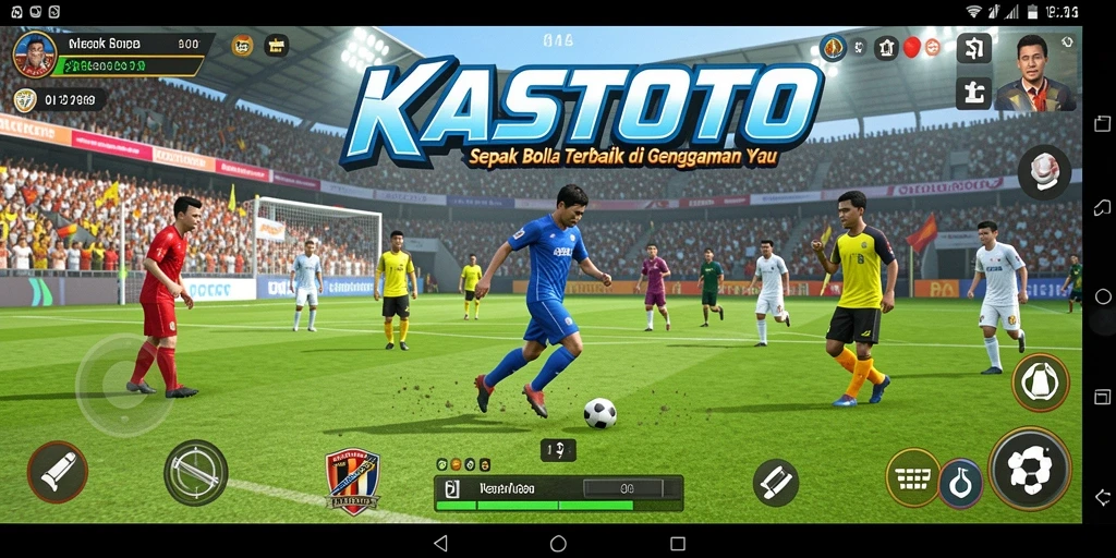 Screenshot gameplay KASTOTO menampilkan aksi seru di lapangan.