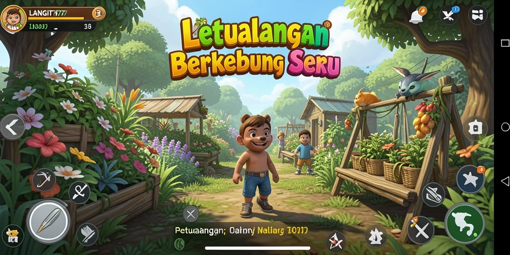 Screenshot menunjukkan gameplay seru berkebun di LANGIT77.