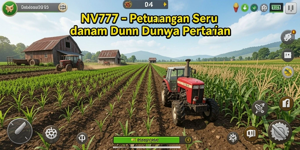 Tangkapan layar gameplay NV77 menampilkan pertanian yang indah dan hasil panen yang melimpah.