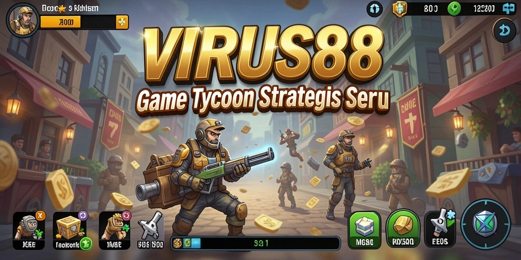 Screenshot gameplay VIRUS88 menampilkan serunya mengelola bisnis Tycoon.