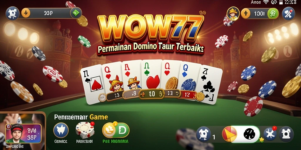 Tampilan gameplay seru dan menarik dari WOW77 dalam permainan Domino.
